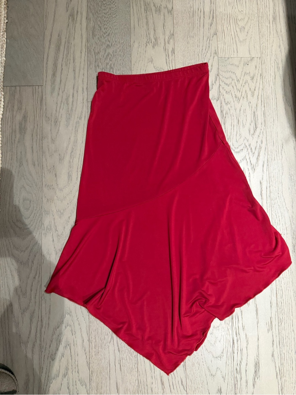 Motel Rocks Red Asymmetrical Flounce Skirt
